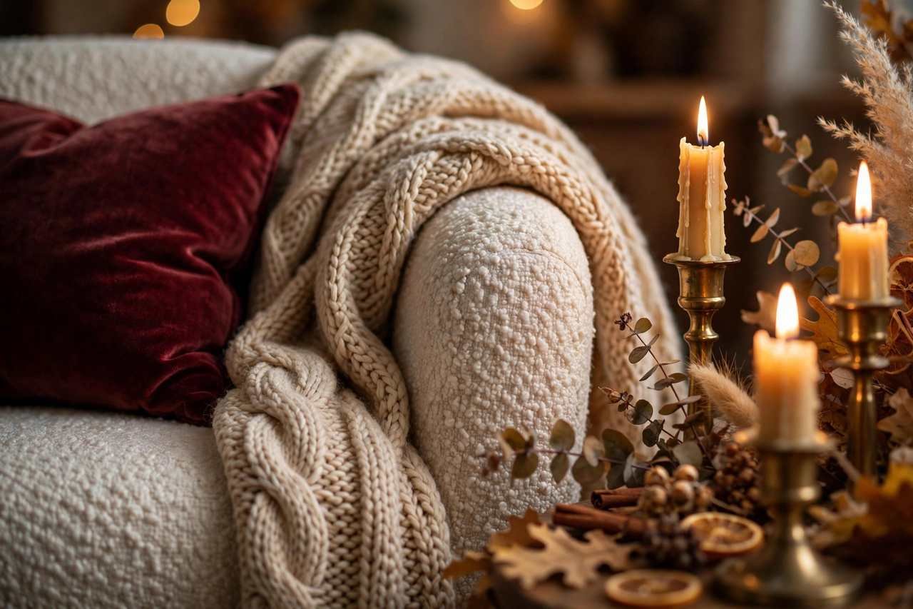 fall decor warm layered textures